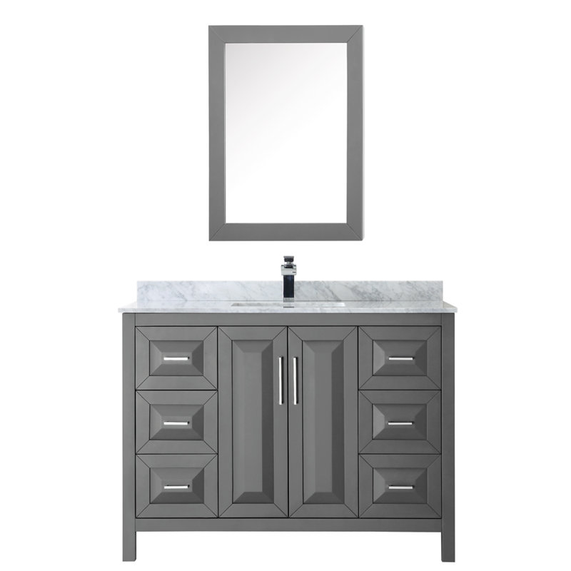 Daria 48'' W Single Vanity, Polished Chrome, White Cultured Marble, White