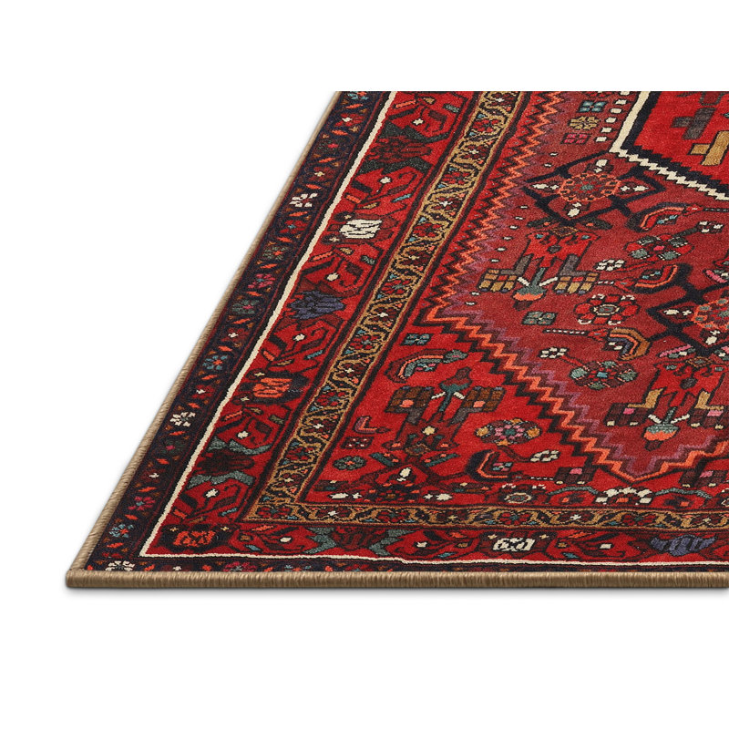 Tapis jaune clair/marron/noir Sabala, Rectangle 5 pi x 7 pi