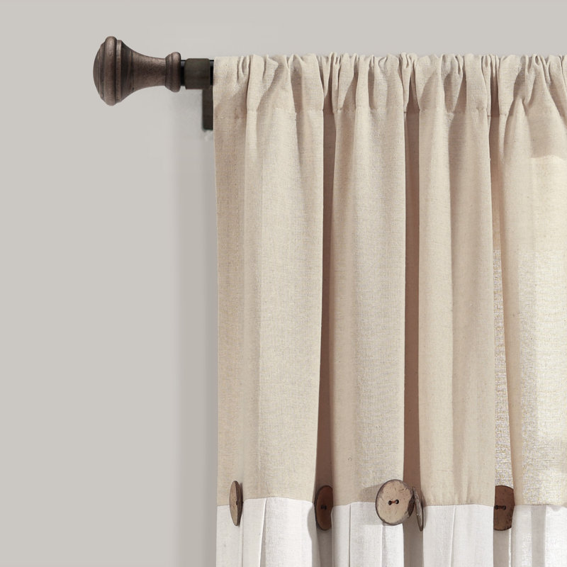 Cotton Blend Blackout Curtain Single Panel
