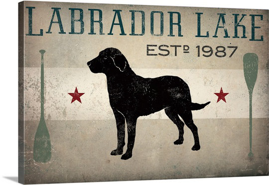 «Labrador Lake» par Ryan Fowler, affiche vintage, H 12 po x l 18 po x 1,5 po, Toile