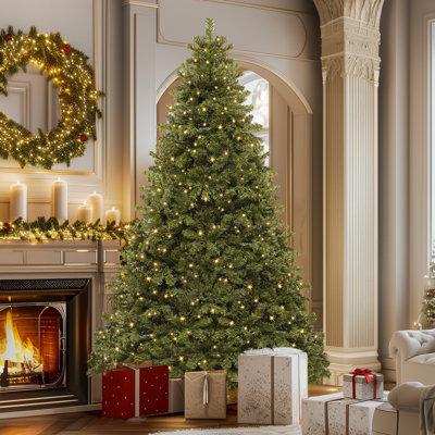 Arbre de Noël épinette pré-éclairé 6 pi avec éclairage réglable
