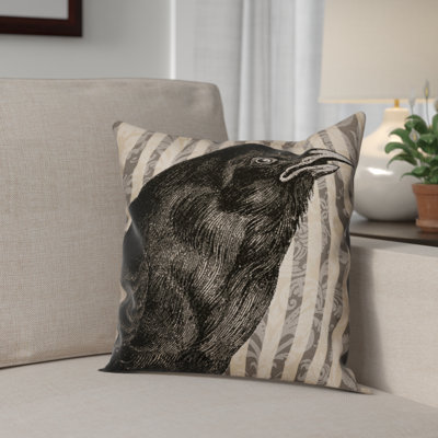 Spooky Crow Outdoor Reversible Throw Pillow