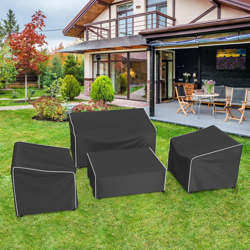 Housses de patio modulaires résistantes à l'eau, 36 po x 21 po, Noir / blanc