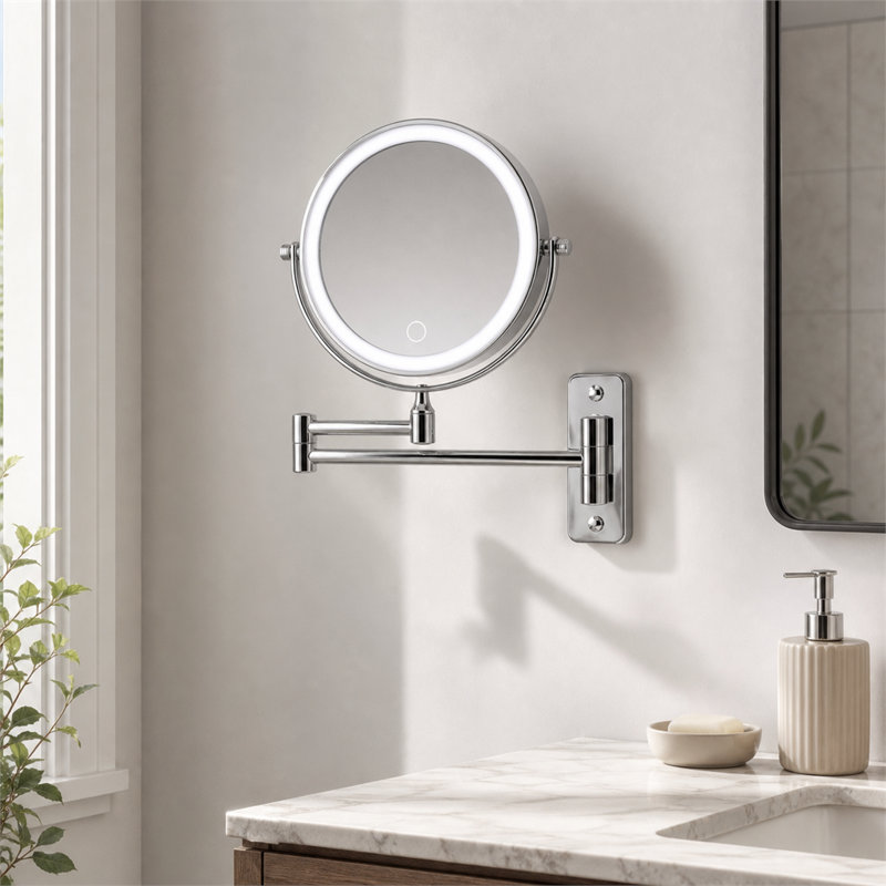 Miroir de maquillage mural lumineux et rechargeable