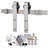 84" X 84" 4-Lite Frosted Primed HDF Barn Door Kit-2090937646