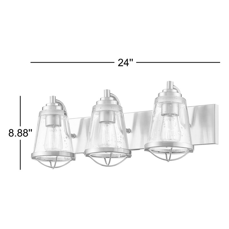 Akshay 3 - Light Dimmable Vanity Light, Brushed Nickel