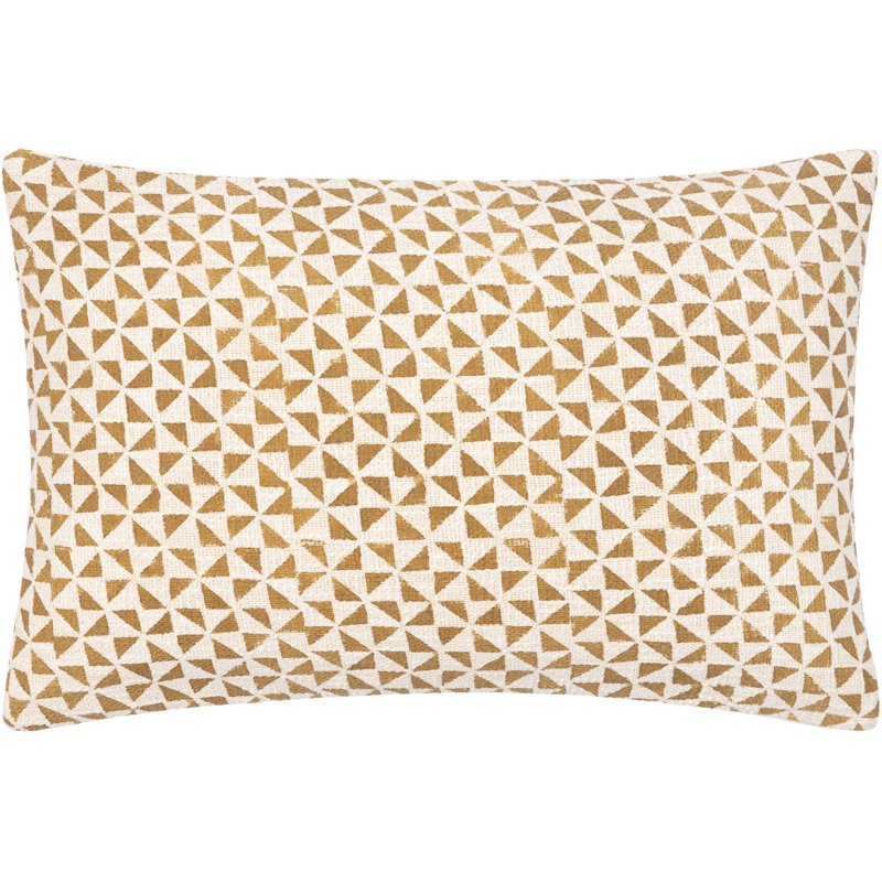 100% coton Zetta, Housse de coussin seulement - sans insert, Beige / chameau