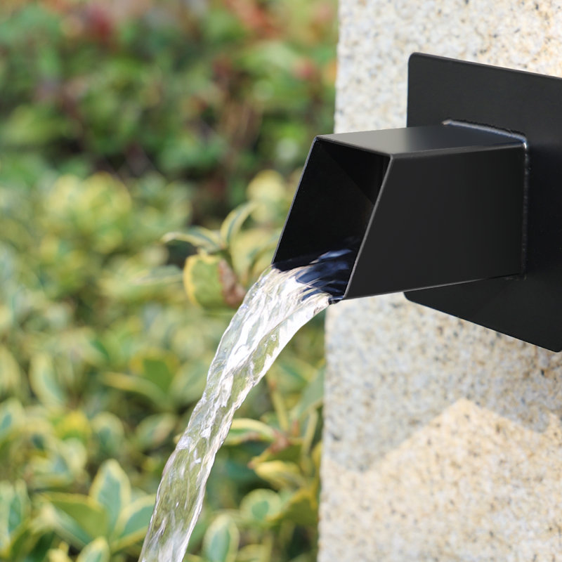 Outdoor Stainless Steel Waterfall Fountain, Black