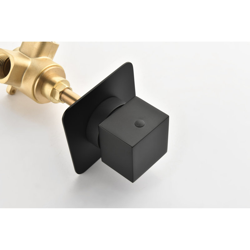 Valve de volume de douche réglable - 3/4 po en métal coulé, poignée en laiton, noir mat, fonction de contrôle de débit élevé et performance constante