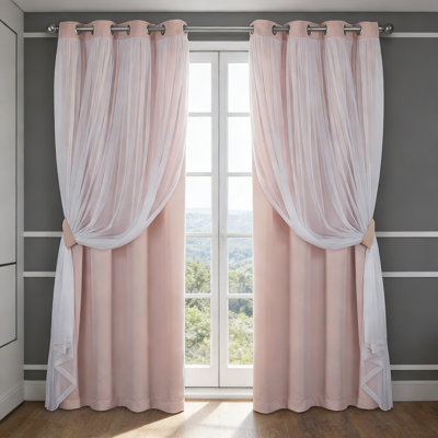 Paquet de 2 rideaux double couche - Panneaux obscurcissant et occultant avec œillets, écoénergétiques pour une utilisation à l'intérieur