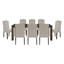 Ensemble de salle à manger 7 pièces brun foncé et tissu taupe avec 6 chaises d'appoint en bois-1064318607-1064318592