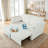 3-in-1 Convertible Sleeper Couch Queen Size Pull Out Sofa Bed Chenille Loveseat with Storage-216631054