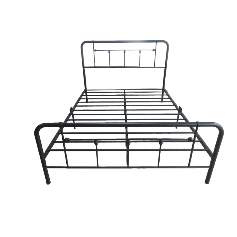 Lit plateforme en métal Nelya, Noir, Grand