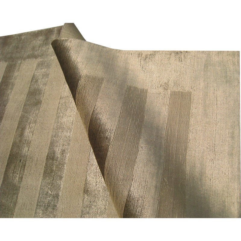 Wide Stripe Striped Area Rug in Gold, Rectangle 9' x 12'
