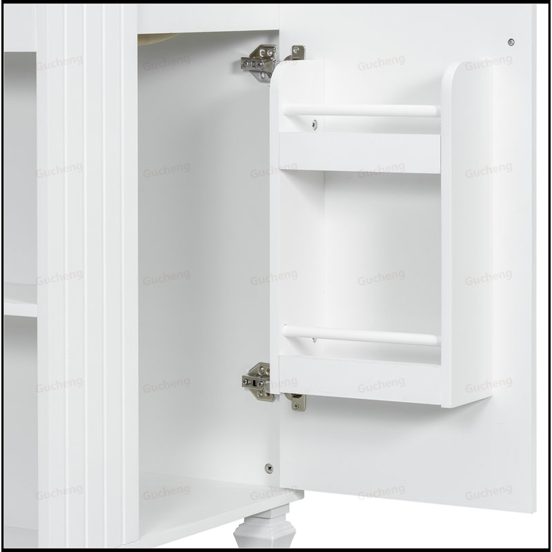 Meuble-lavabo 24 po avec rangement latéral ouvert, Blanc