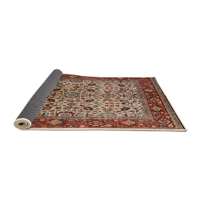 Tapis oriental rouge / beige, Carré 4 pi
