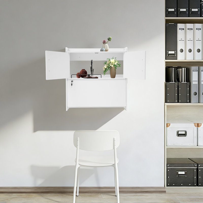 Armoire de table murale pliante, White