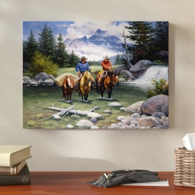 Clear Water Crossing' Acrylic Painting Print on Wrapped Canvas -  Millwood Pines, EE69FB814ADC4A5CB9AC57C349535086