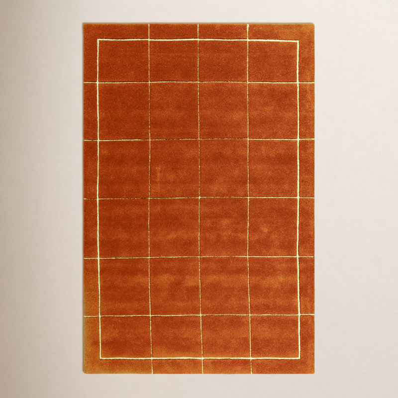 Mallory Rust, Light Brown Hand Tufted Area Rug, Rectangle 2' x 3'