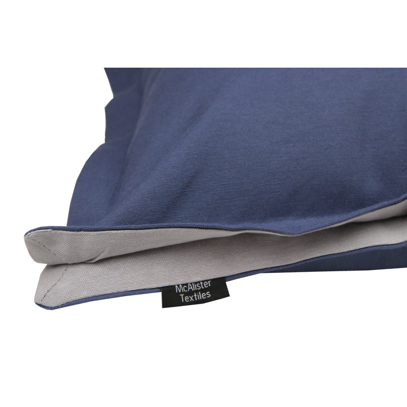 Square Throw Pillow Cover, Denim Blue/Grey, 60 x 60cm