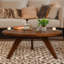 Table basse ronde en bois massif fabriquée à la main-109670484