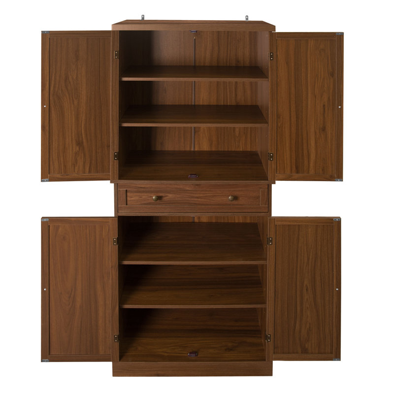 Armoire de rangement réglable avec panneau de particules durable et artisanat en rotin - Conception moderne pour une organisation domestique polyvalente