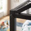 Lit superposé AVELOR en métal avec glissade, escalier de rangement, barrières de sécurité sur toute la longueur et tablette latérale-129527403