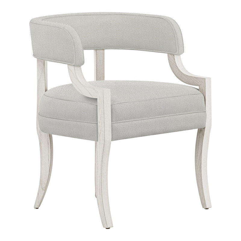 Thom Filicia Home Otisco Upholstered Back Arm Chair, Casa Blanca, Callaloo Cotton