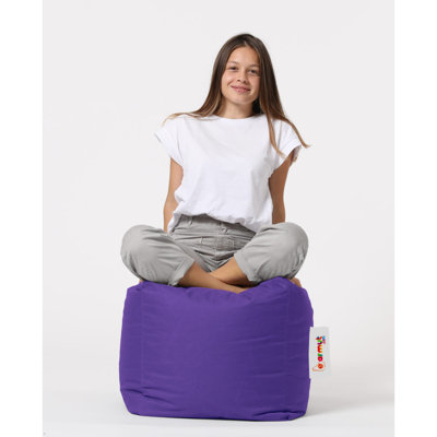 Outdoor Garden Pouffe, Solid Purple, 17.7 x 17.7 x 17.7 Inches | 100% Original Bead Styrofoam, 100% Waterproof Polyester Fabric | Modern Design with Hidden Zipper, Perfect for Entertainment & Relaxation