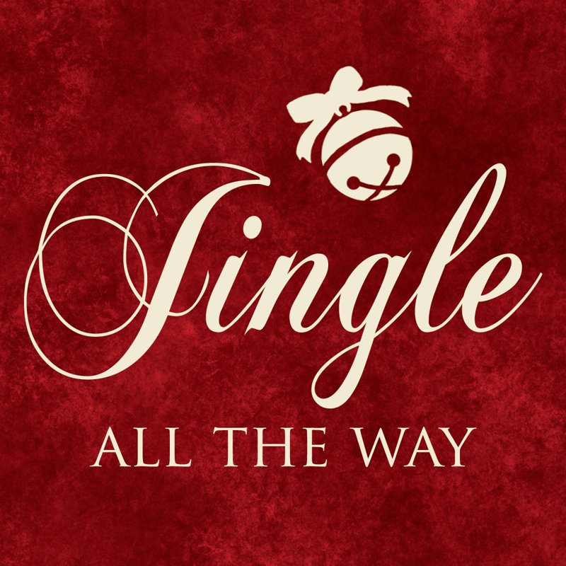 Jingle All The Way Red White - Wrapped Canvas Painting, 30cm H x 30cm W x 3.8cm D