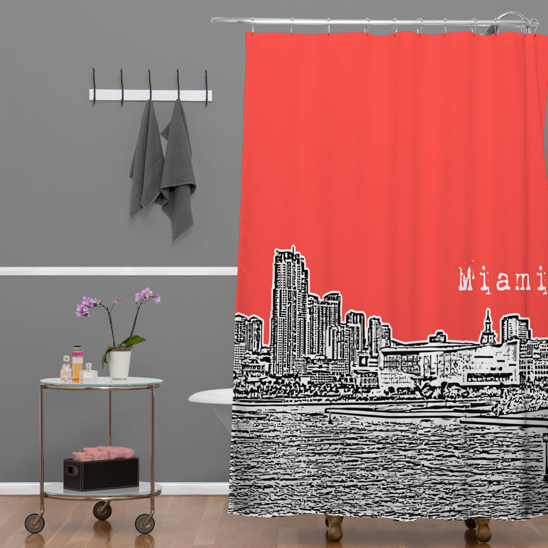 Bird Ave Modern Shower Curtain, Red