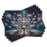 Polyester Dark Blue Multicolor Rectangle Placemat