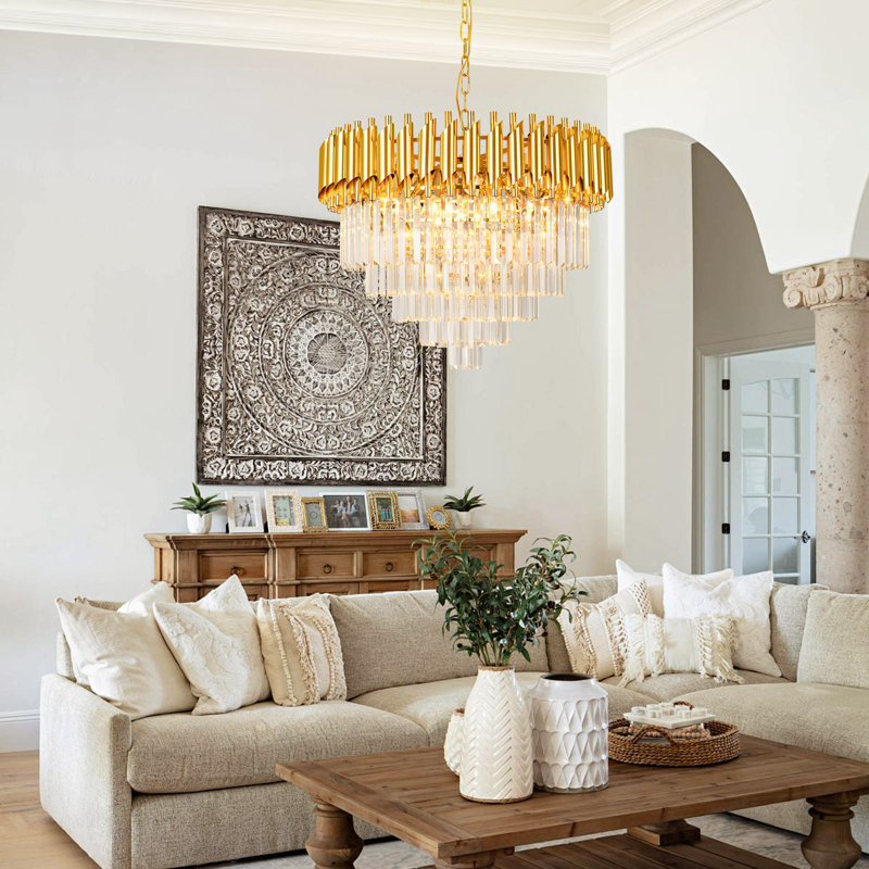 Anjelyn Chandelier, 40cm H x 60cm W x 60cm D, Gold, 8
