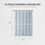 Ensemble de rideau de douche et crochets 70 "x 72"-1384910549