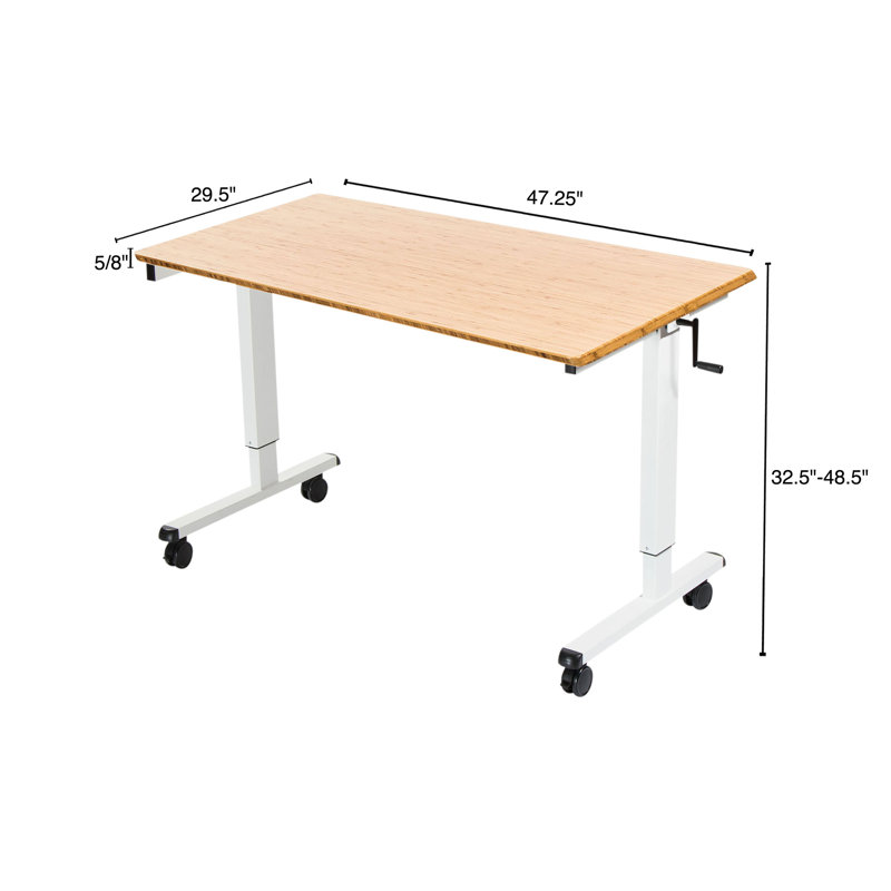Bureau debout à hauteur ajustable Fontclair, H 32,5 po x l 47,25 po x P 29,5 po, Blanc brillant / gris anthracite