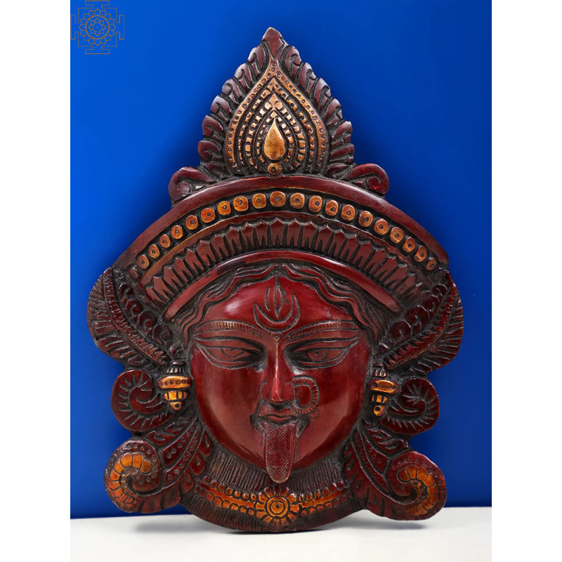 Figurine en laiton déesse Kali, Rouge / or