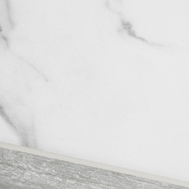 Marwood Panal 9" x 10" Porcelain Marble Look Wall & Floor Tile, White/Gray