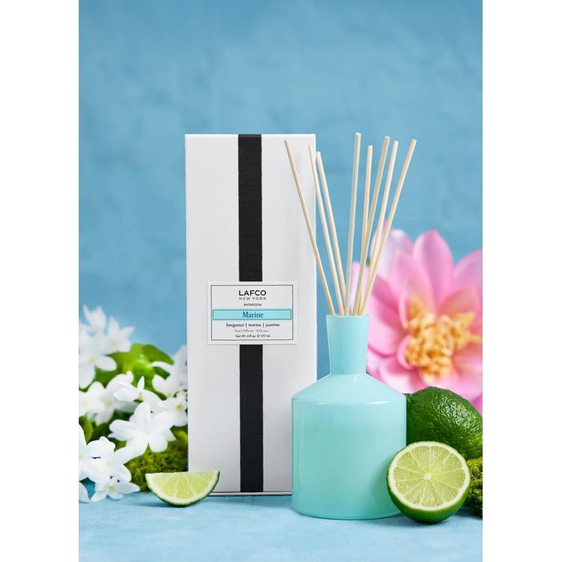 Reed Diffuser, Marine, 5.5" H x 3" W x 3" D, Blue