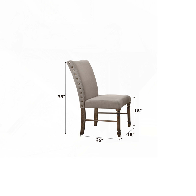 Chaise rembourrée en lin
