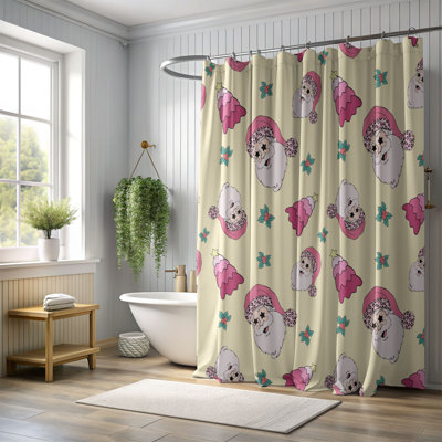 Rideau de douche standard rose 1 pièce