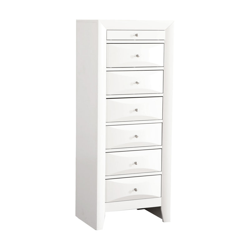 Commode pour femme 7 tiroirs Marilla, blanc, Blanc
