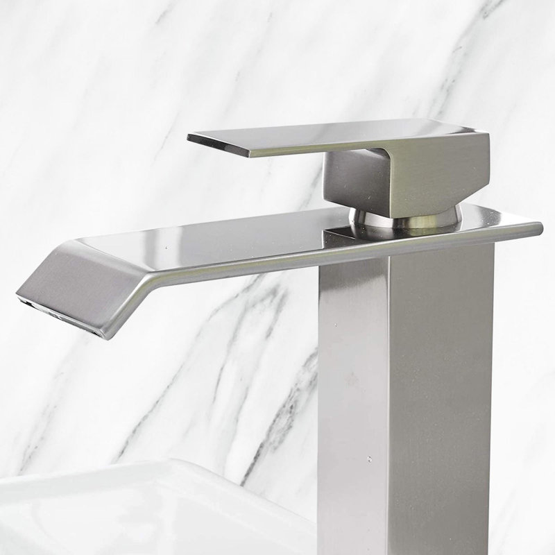 Single Handle Stainless Steel Bathroom Sink Faucet, Brushed Nickel