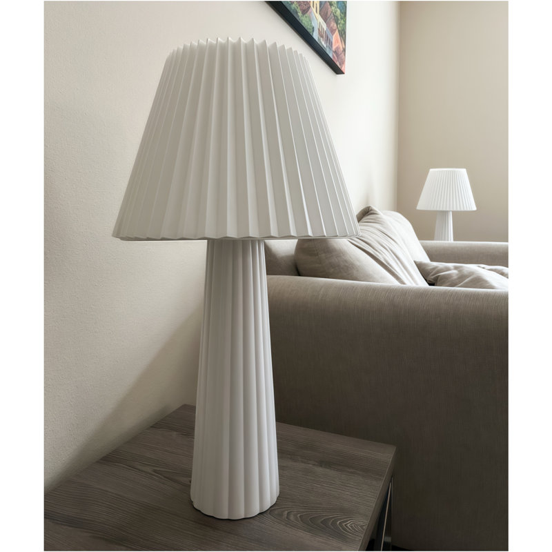 Ensemble de lampes de table en céramique blanche moderne de 25 po - MCM Modern Funky