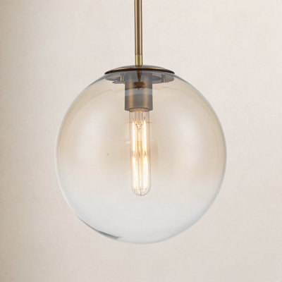 Dimmable Glass Globe Single Light Pendant