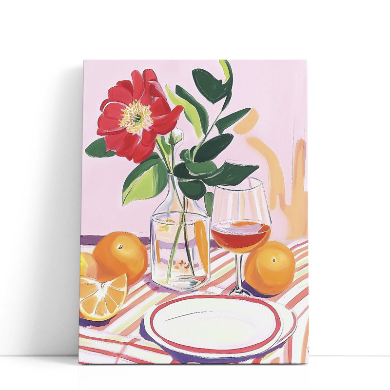 La rose et les oranges - reproduction d'art sur toile, H 24 po x l 18 po