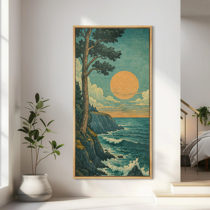 Reproduction d'art sur toile encadrée rétro, Naturel, H 60 po x l 30 po