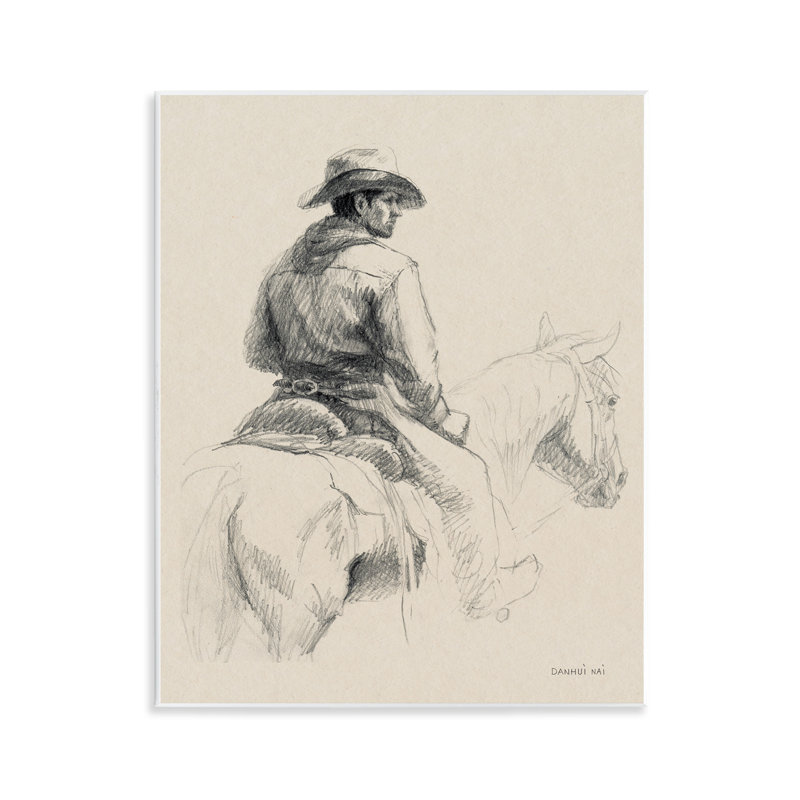  Cowboy et cheval, art mural croquis par Danhui Nai