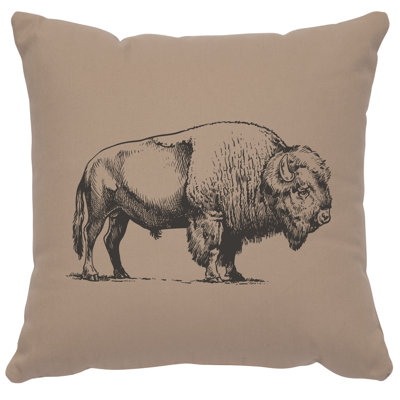 Coussin Wooded River Image - Buffalo - Coton albâtre