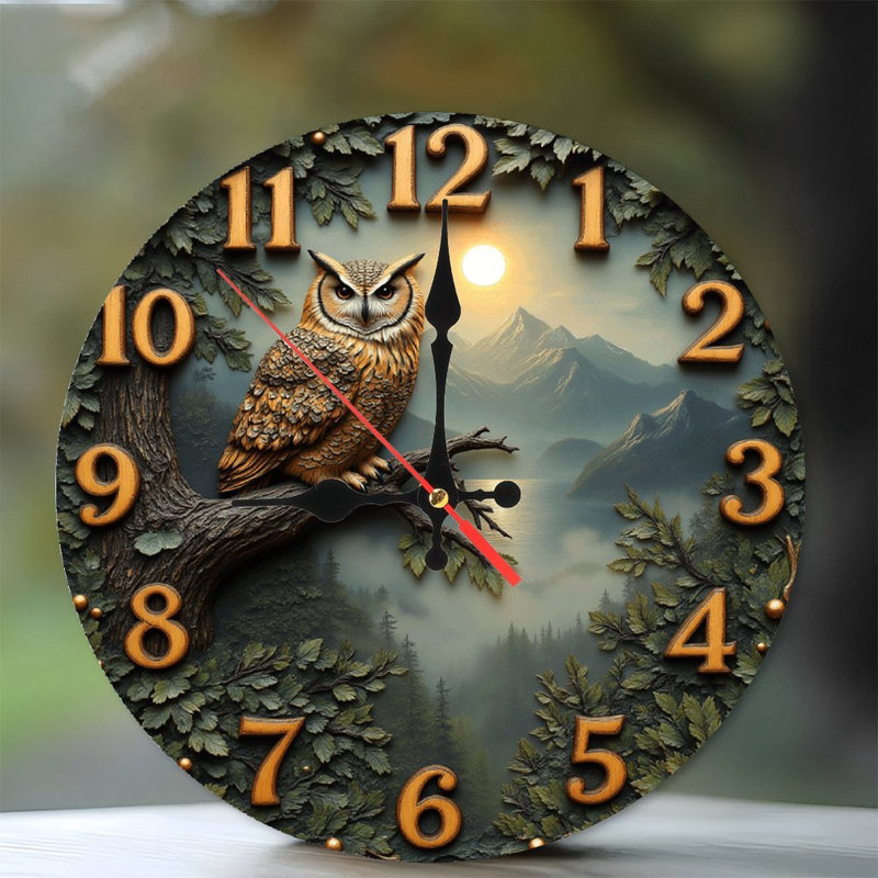 Horloge murale hibou