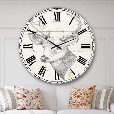 Deer Wild and Beautiful II - Horloge murale traditionnelle